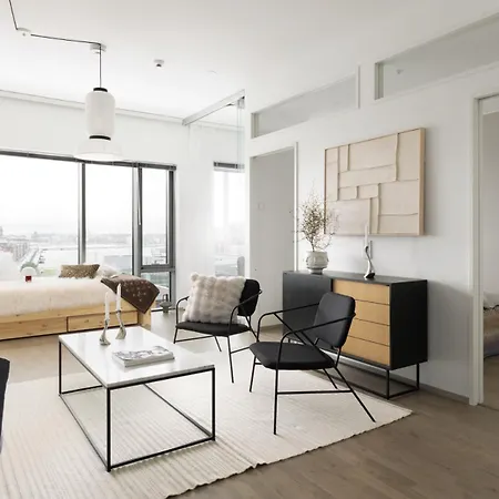 Scandinavian Minimalist Seaside Flat On Metro With Downtown View Apartmán