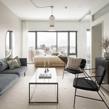 Scandinavian Minimalist Seaside Flat On Metro With Downtown View Helsinki